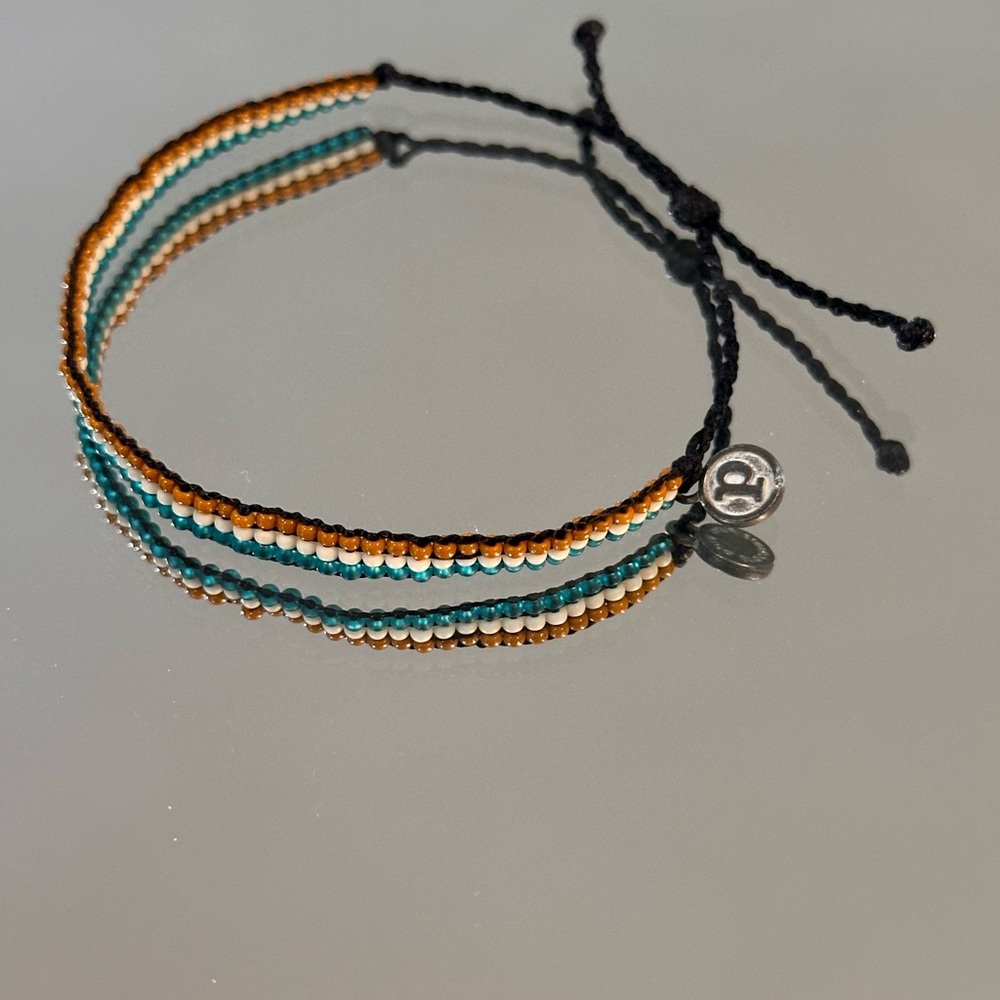 Pura Vida. Seed Bead Bracelet - Turquoise, Yellow, Orange